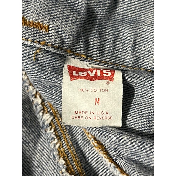 LEVI'S Vintage 80s Made In USA Jean Denim Washed Trucker Jacket Small - Picture 6 of 9